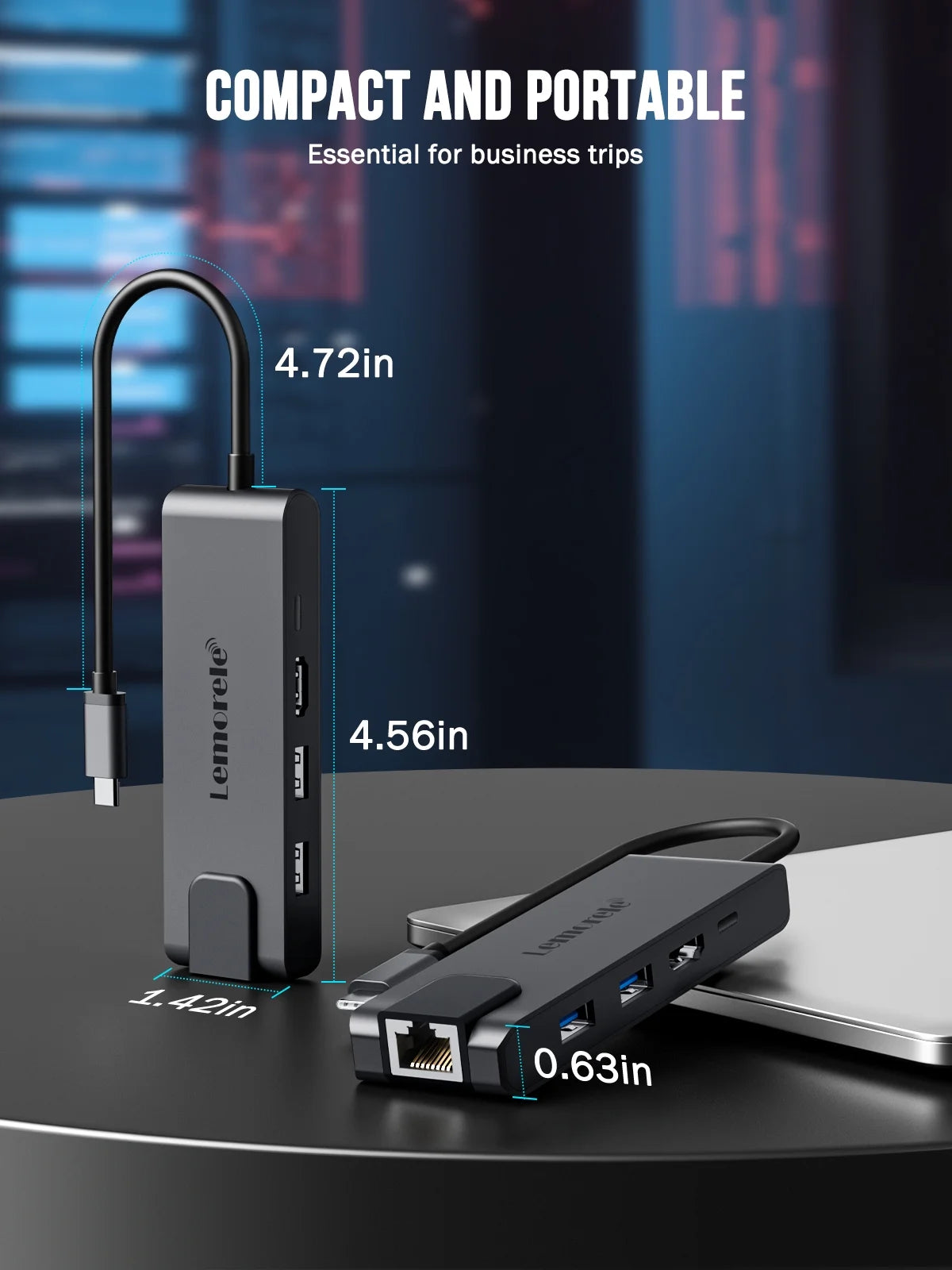 USB C Hub Multiport Adapter, 5 in 1 Docking Station with 4K HDMI, Gigabit Ethernet, USB 3.0, 100W PD, Compatible with Macbook Pro/Air/Ipad