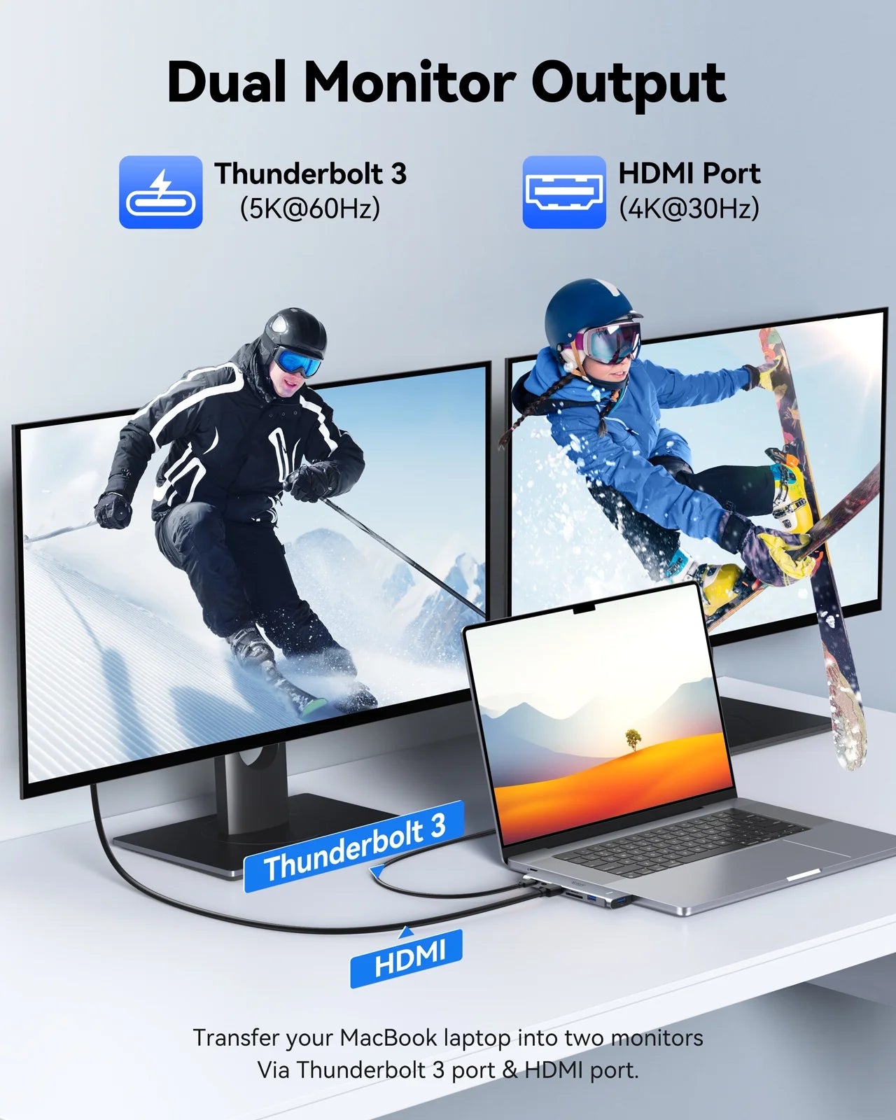 USB C Adapter for Macbook Pro 2022 2021 2020, Macbook Pro USB Adapter, 7 in 2 Macbook Pro Accessories for Macbook Pro/Air M1M2, Mac Dongle with 4K HDMI, 2 USB 3.0, TF/SD, USB-C 100W and Thunderbolt 3