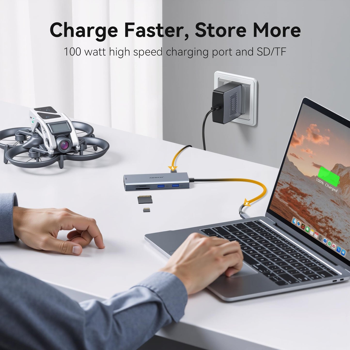 USB C Hub Multiport Adapter for Macbook Pro/Air, 9 in 1 USB C Dongle Dock Mac...