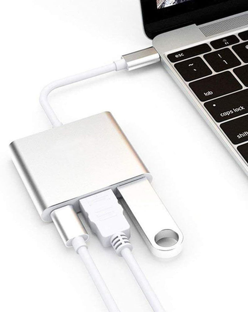 Qces USB C to HDMI Adapter, USB-C Digital AV Multiport Adapter with 4K Silver