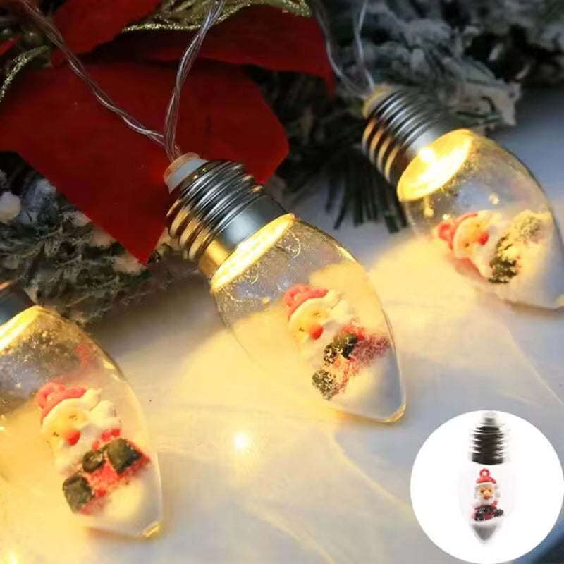 Christmas Small Bulb Light String Christmas Decoration LED Light String Santa Claus Snowman Christmas Tree