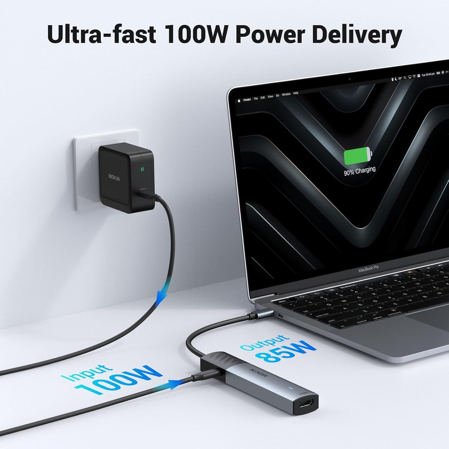 USB C Hub, 5 in 1 USB Cmultiport Adapter 8K HDMI(DP1.4 with DSC), 100W PD, 3 USB-A Data Ports, USBC Dongle for Macbook Pro/Air, Ipad Pro, Imac, Iphone 15 Pro/Pro Max,Xps, Dell, Lenovo