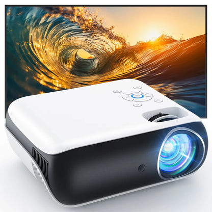HAPPRUN Native 1080P Bluetooth Projector, Full HD Portable Outdoor Movie Projector with Built-In Speaker, with HDMI, USB, AV